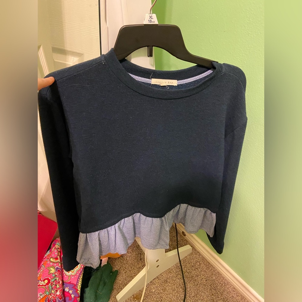 Navy Cooper Key preppy sweater